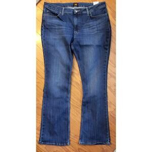 LEE Womens Jeans Size 18 L Dark Blue Denim Straight Leg